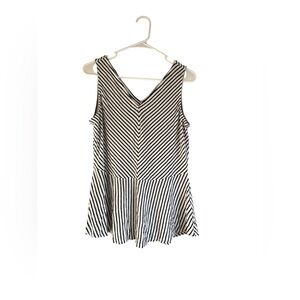 Cable & Gauge Black and White Striped Top